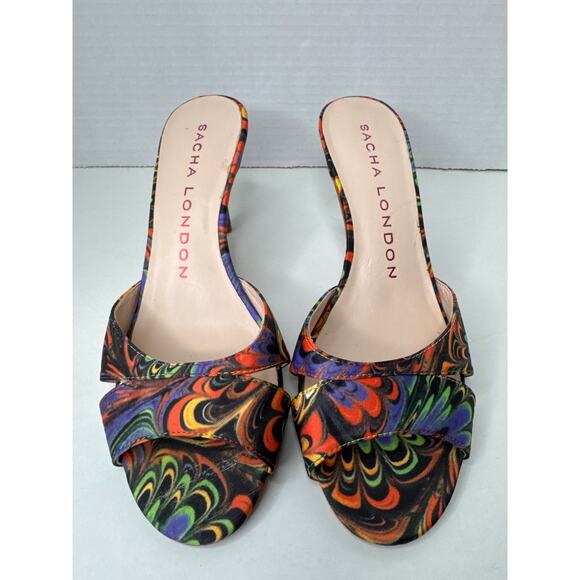 Sacha London Mulit-Colored Mules open toe Heels 8 - Picture 4 of 12